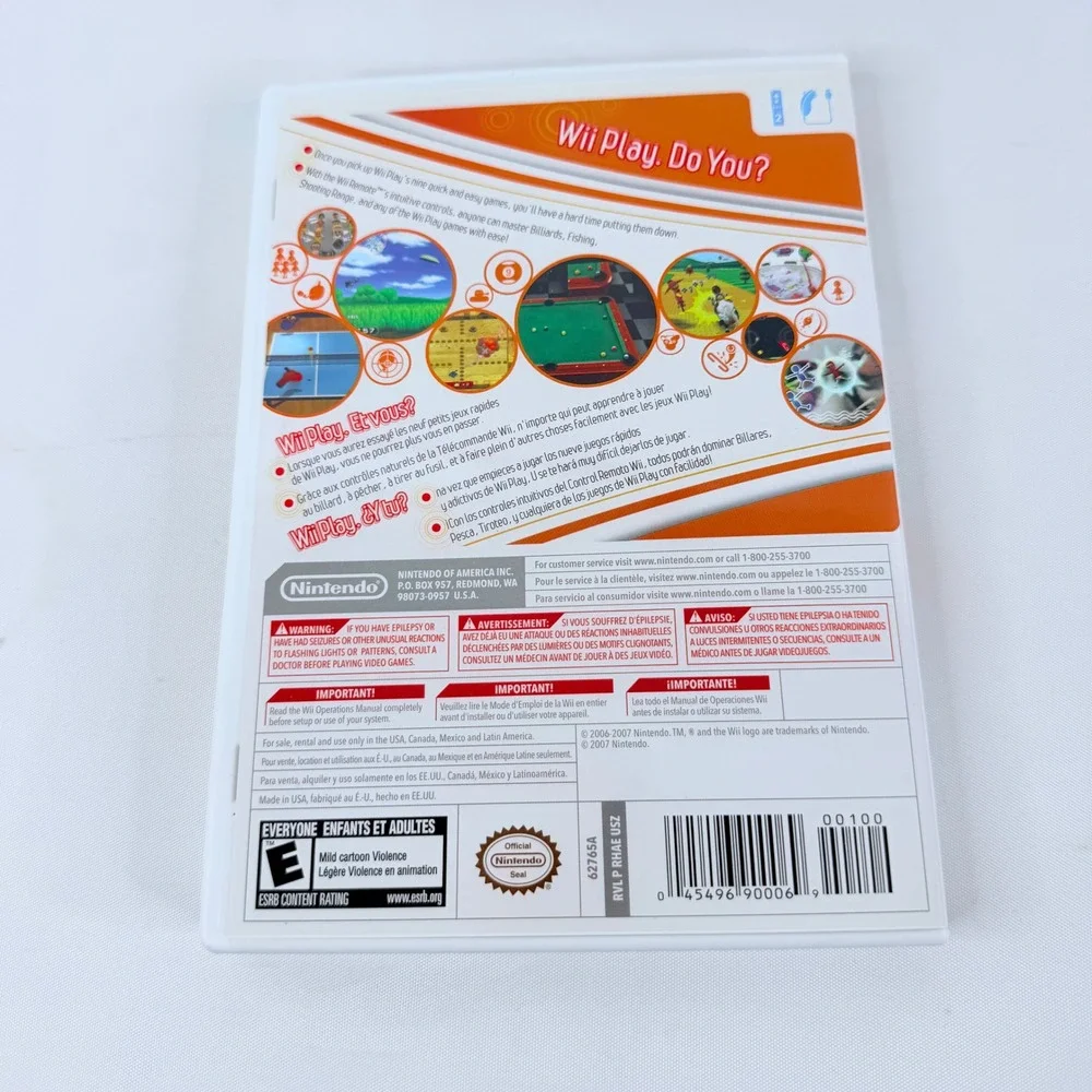 Wii Play Nintendo Wii Game RVL-L-RHAE-USA CIB with Manual Mini Games E Rated
